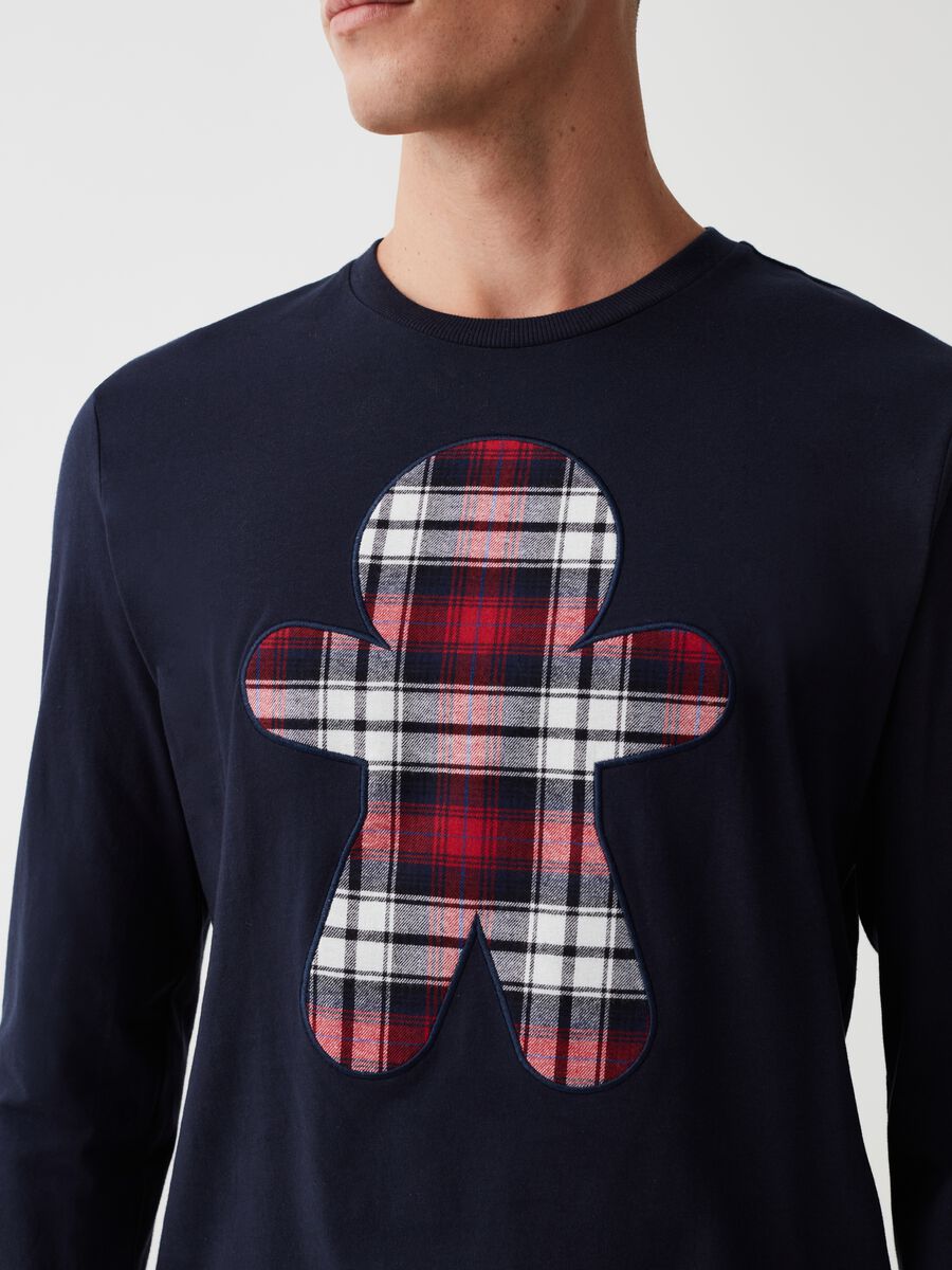 Pigiama lungo con patch tartan_1