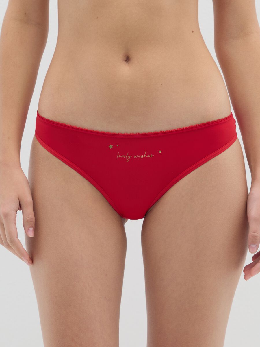 Red regular fit briefs_1