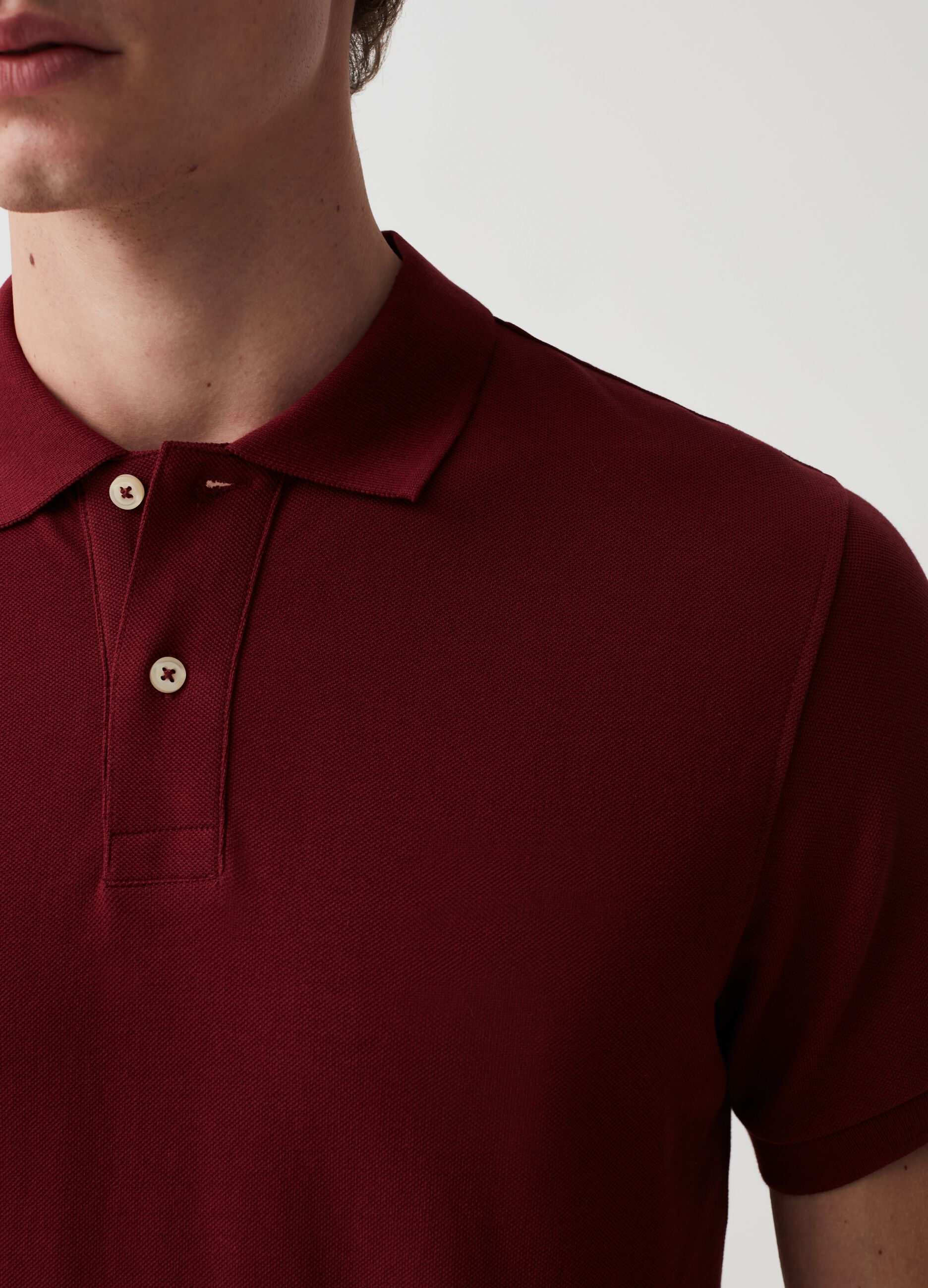 Organic cotton pique polo shirt