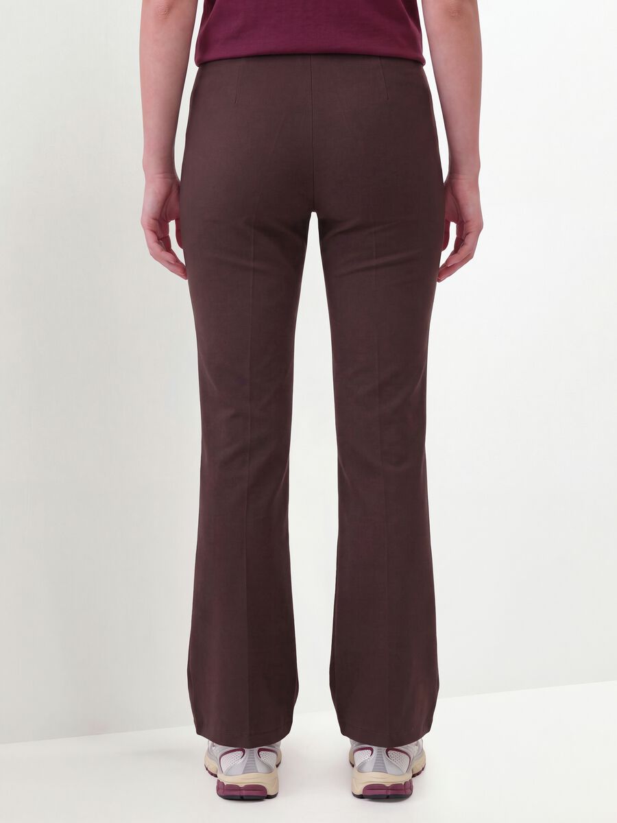 Brown flare trousers in stretch viscose_2