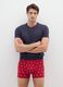 Red Stretch Cotton Christmas Boxers Regular Fit_0