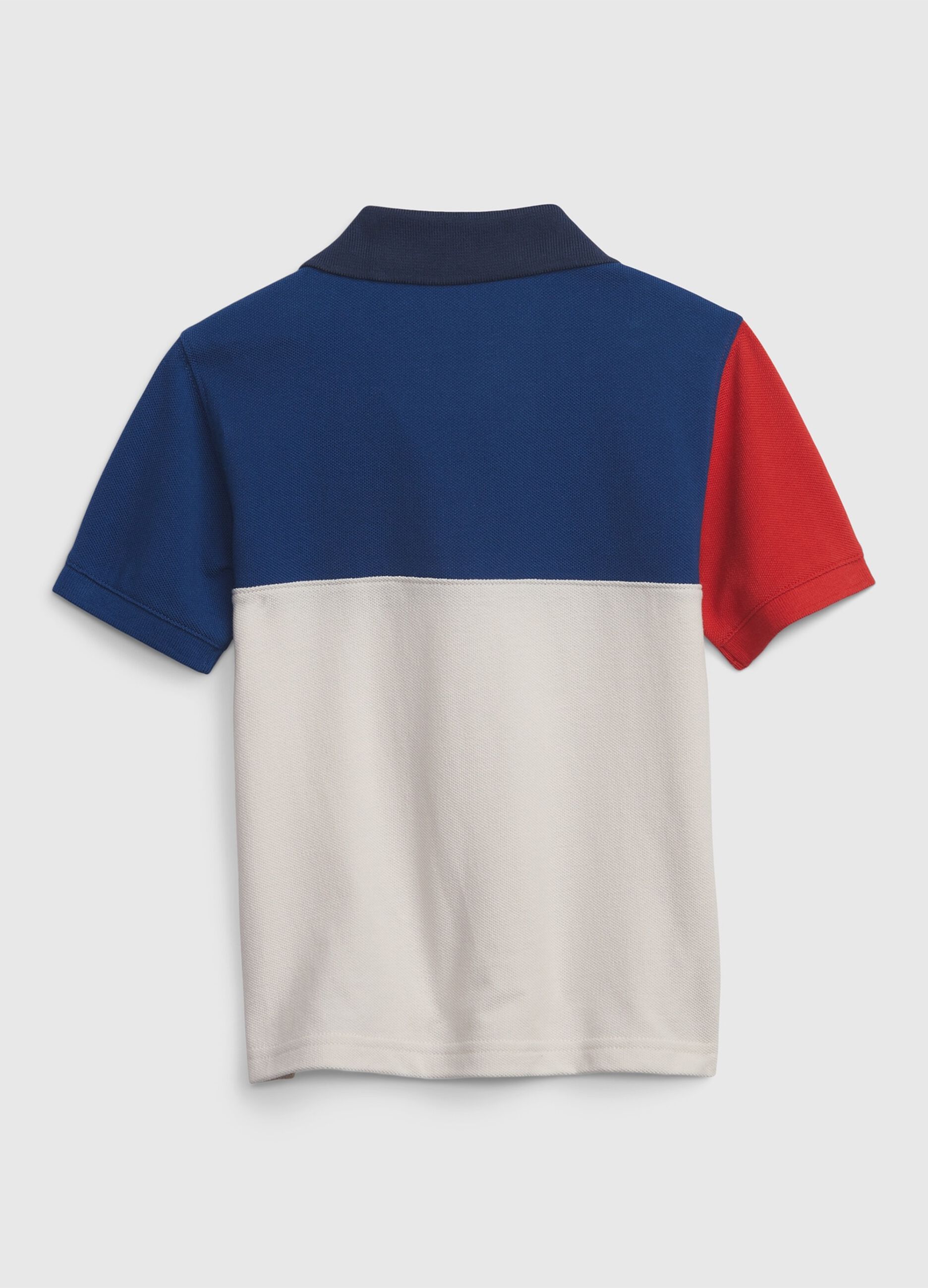 Colour block polo shirt with embroidered Logo