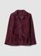Red genuine leather fringed blazer, regular fit_1