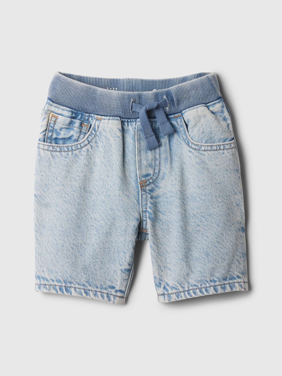Denim Bermuda shorts with drawstring_0