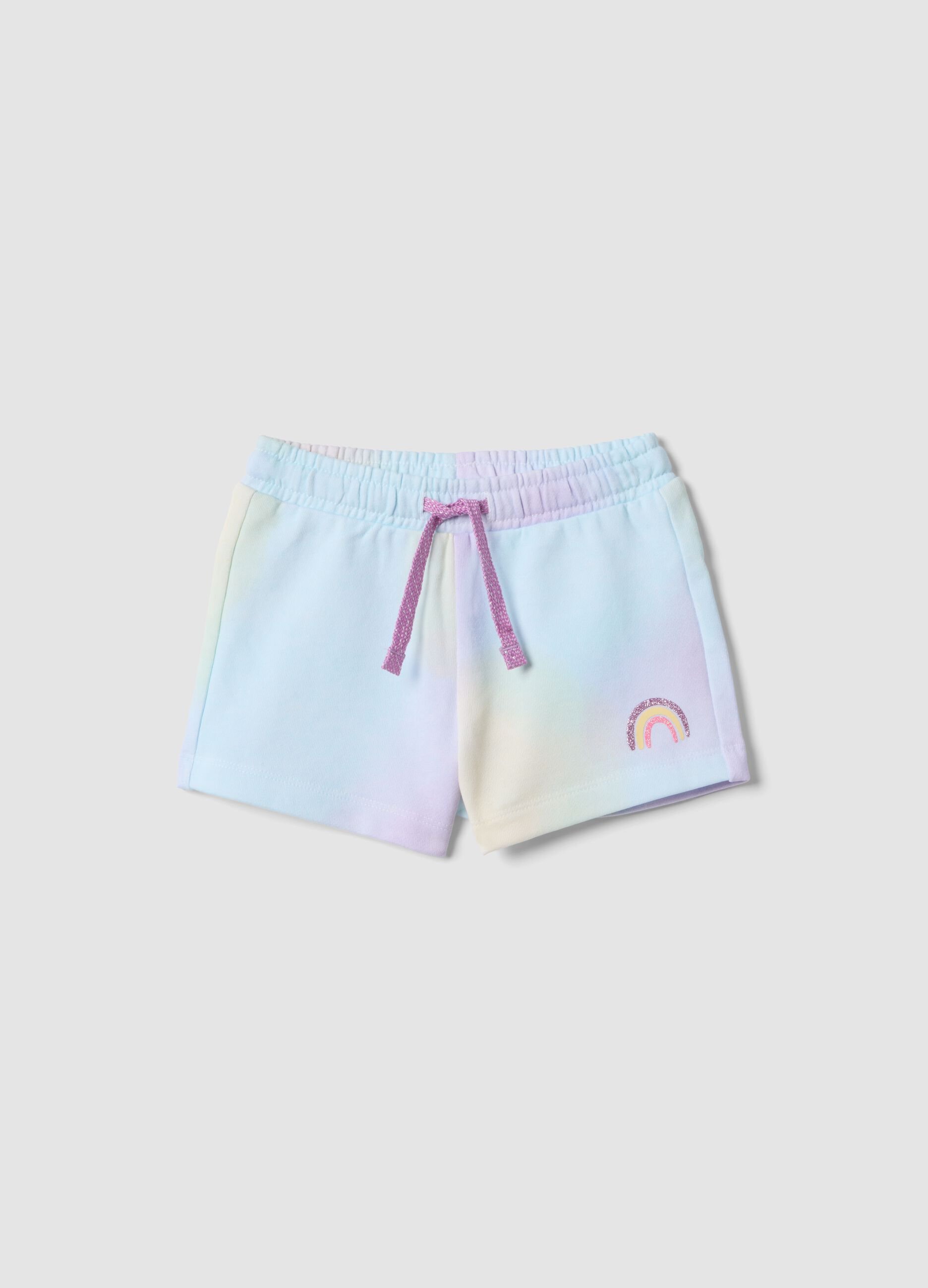 Multicolour pure cotton regular fit shorts for girls