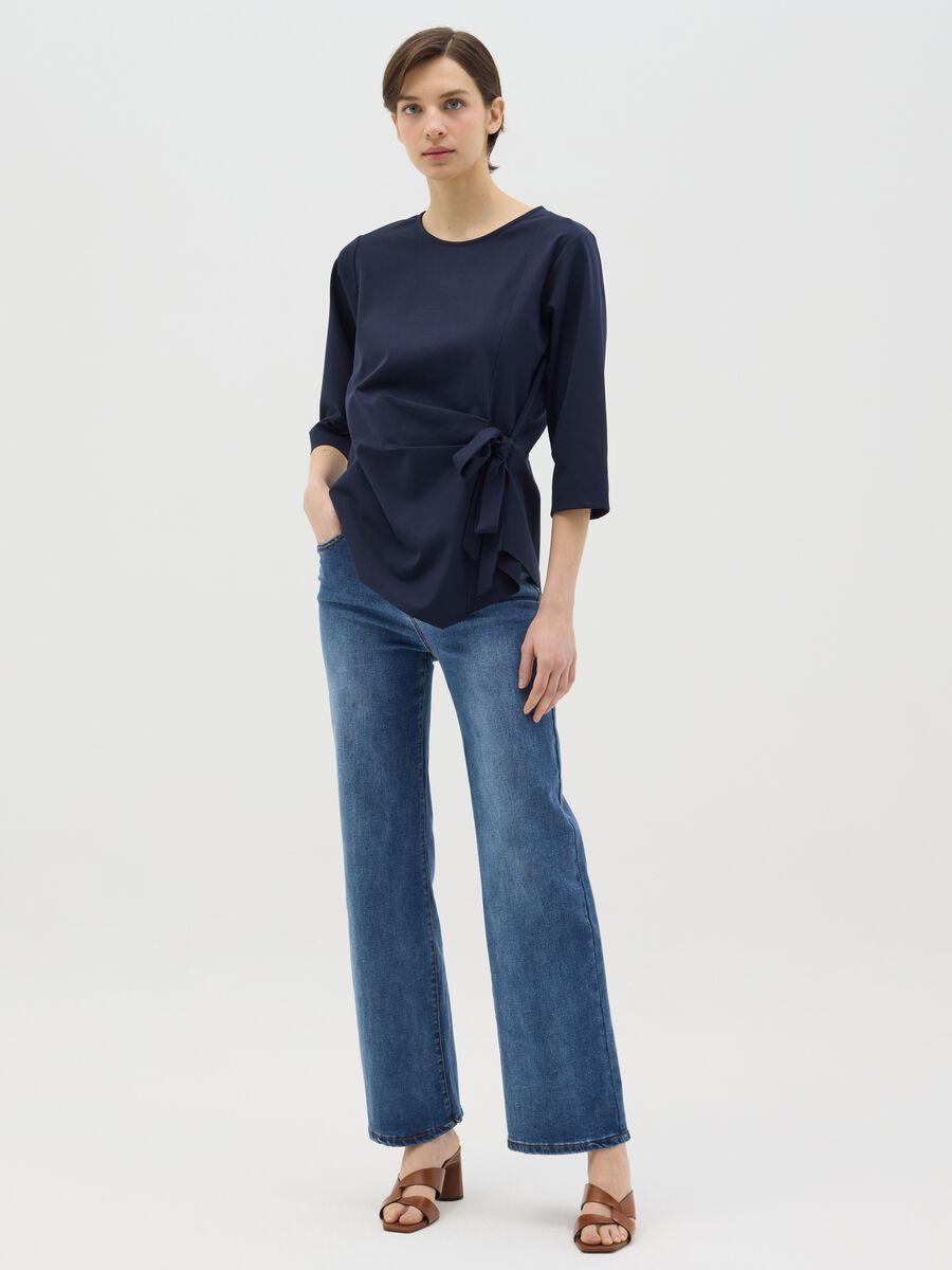 Blue blouse with bow_1