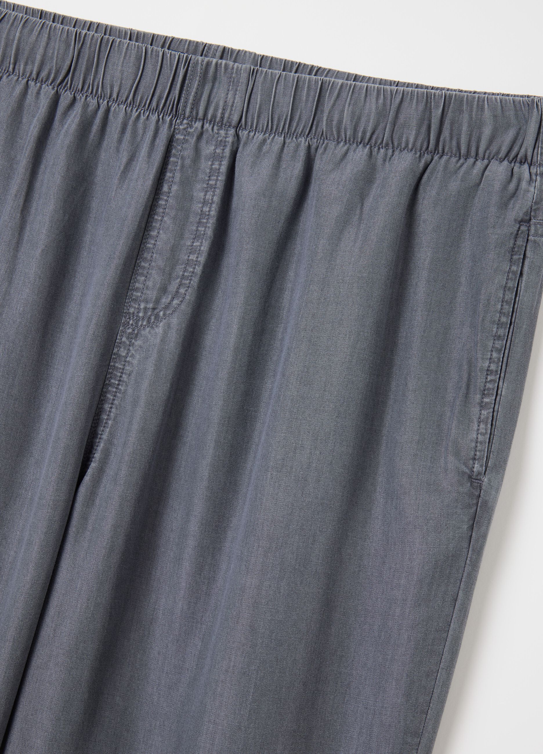 Curvy grey jogger trousers with denim effect