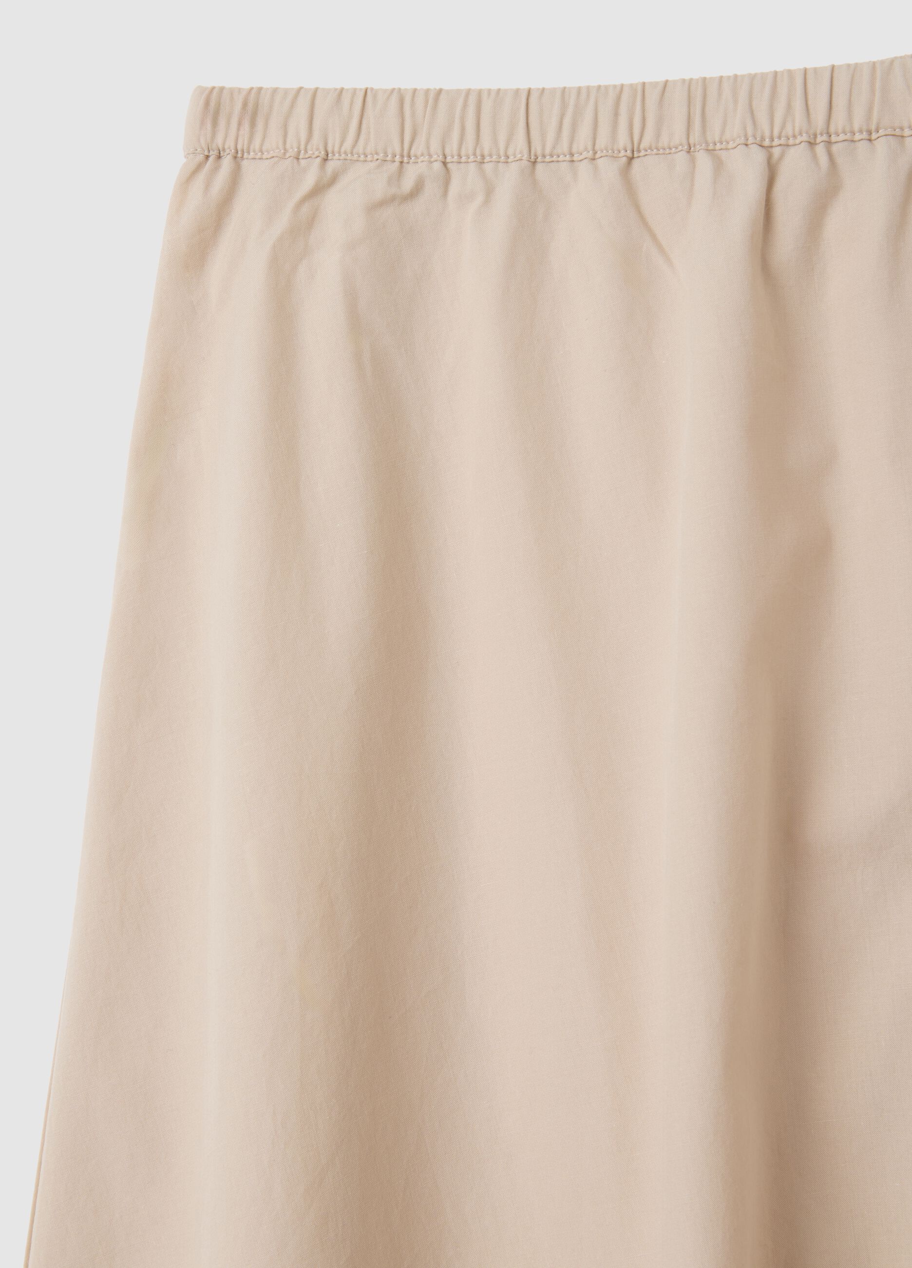 Women's Long Beige Pure Cotton Skirt