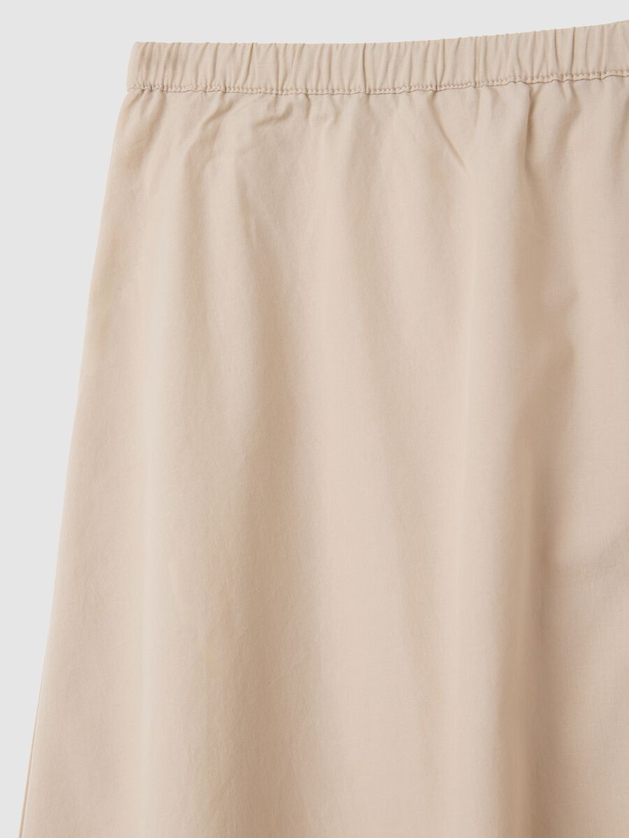 Women's Long Beige Pure Cotton Skirt_5