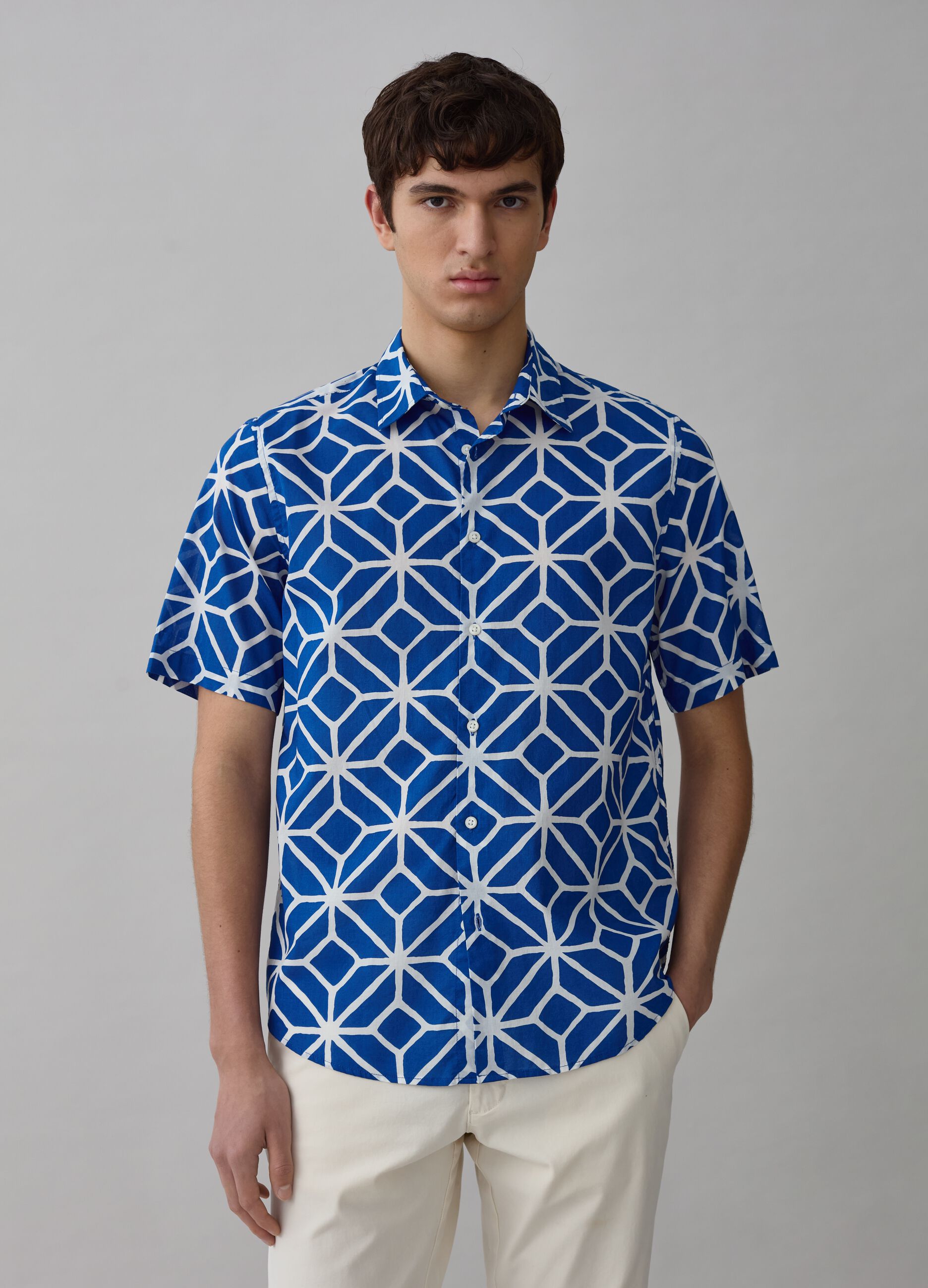 Ovs Camicia a maniche corte disegno a rombi