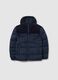 Regular fit blue padded jacket for boys with hood and zip_0