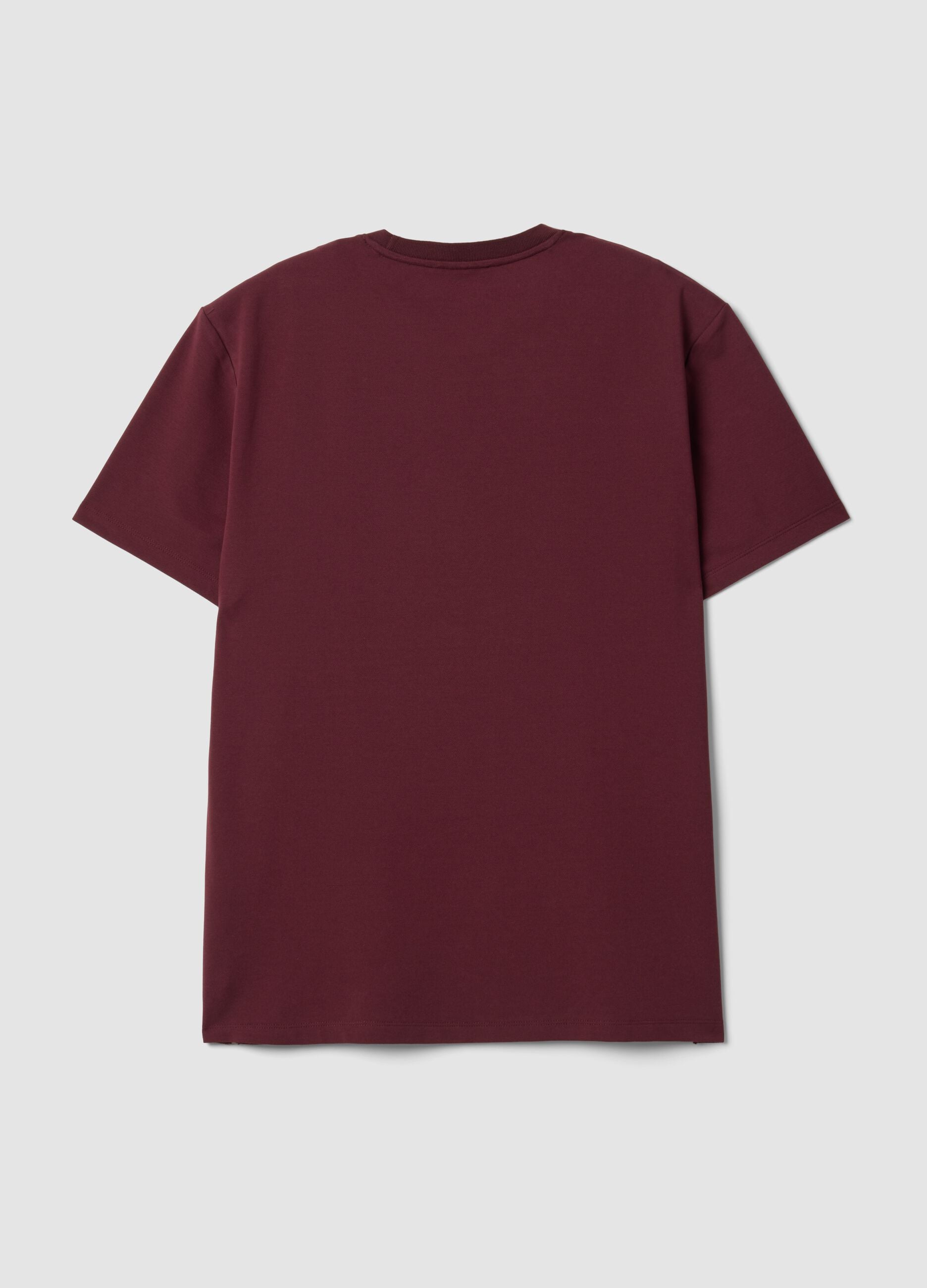 T-shirt rossa in misto cotone piquet elasticizzato regular fit Easy Dry