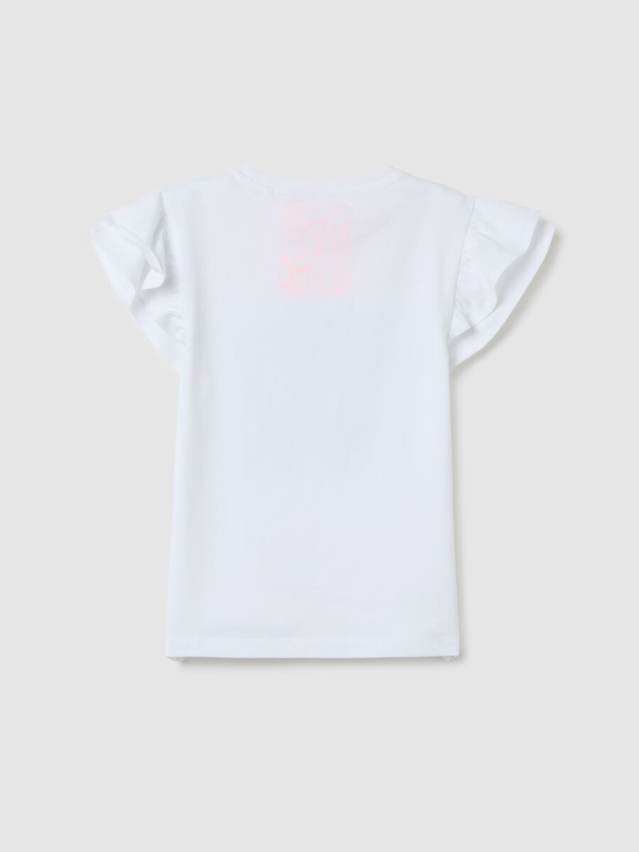 Girls' white stretchy cotton T-shirt_1
