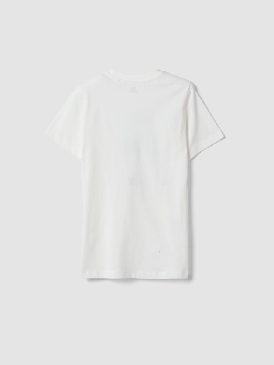 White pure cotton regular-fit boys&rsquo; T-shirt with prints_1