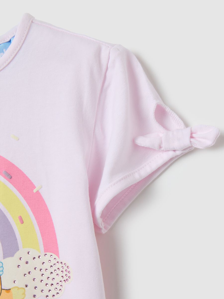 T-shirt da bambina in cotone rosa regular fit con stampe_2