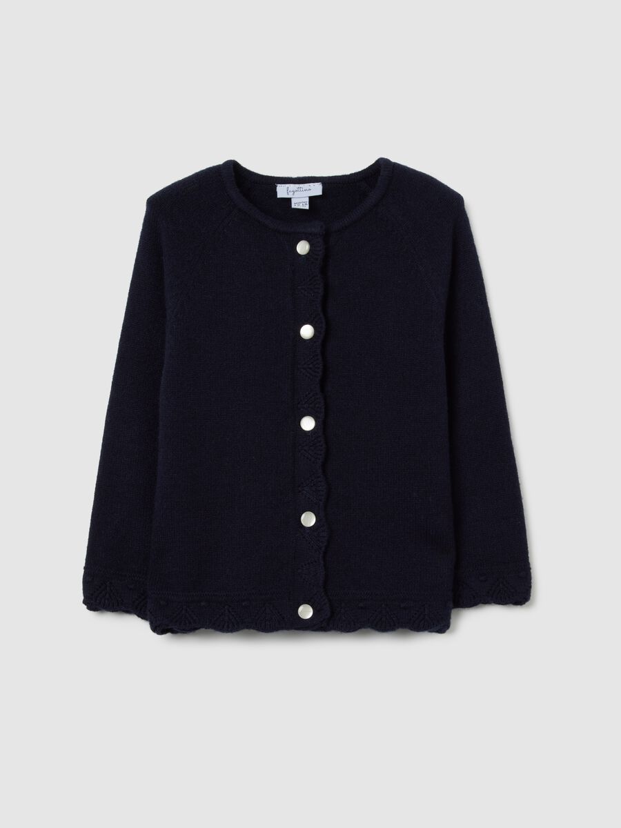 Cardigan blu da bimba regular fit con bottoni_0