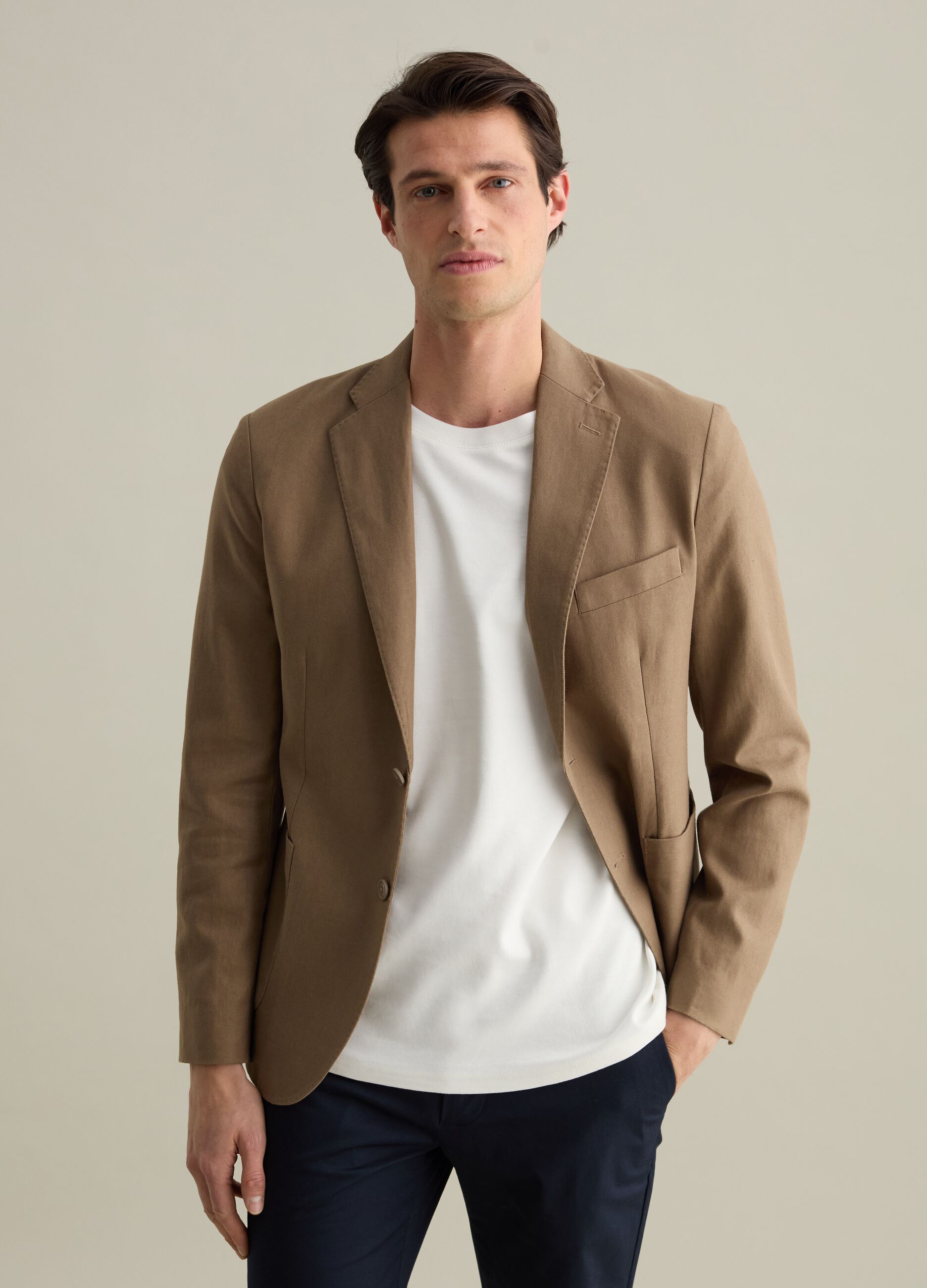 Blazer in lino e cotone 