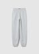 Girls' regular fit grey cotton jogger trousers_3