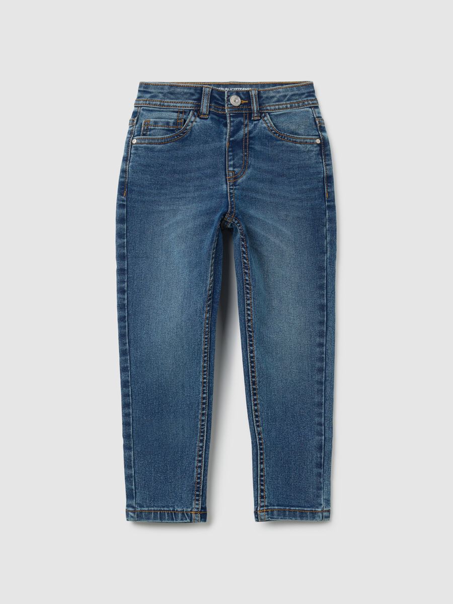 Children's regular fit blue denim jeans_0
