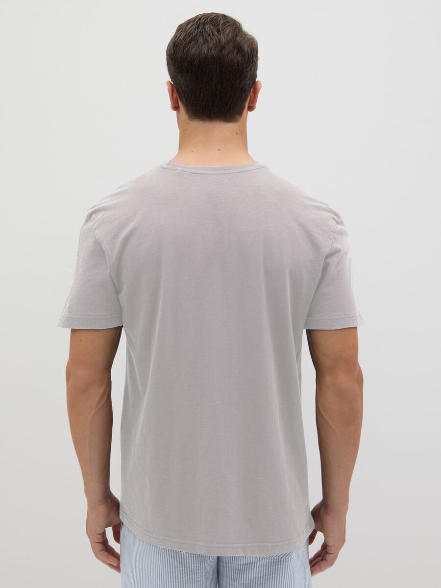 Men's grey pure cotton T-shirt regular fit_2