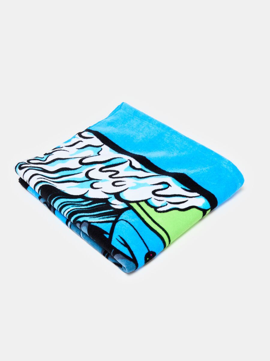 Beach towel with surfer shark print_2