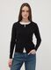 Black crew neck cardigan, regular fit in jersey knit_0