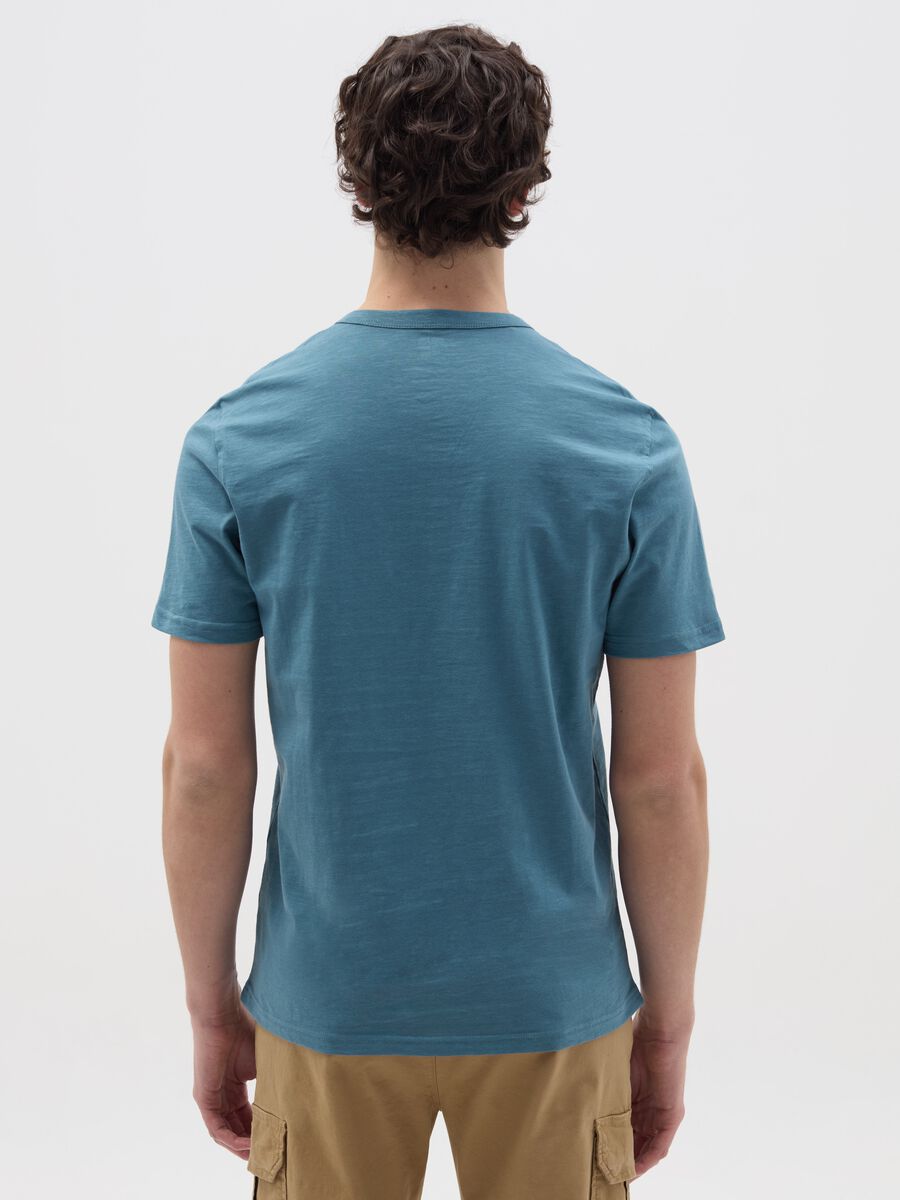 Cotton T-shirt with granddad neckline_3