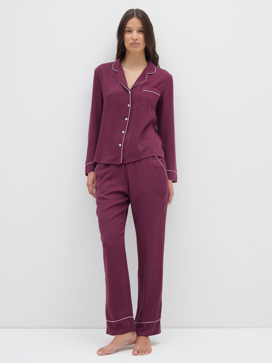 Pantaloni da pigiama viola con vita elasticizzata_0