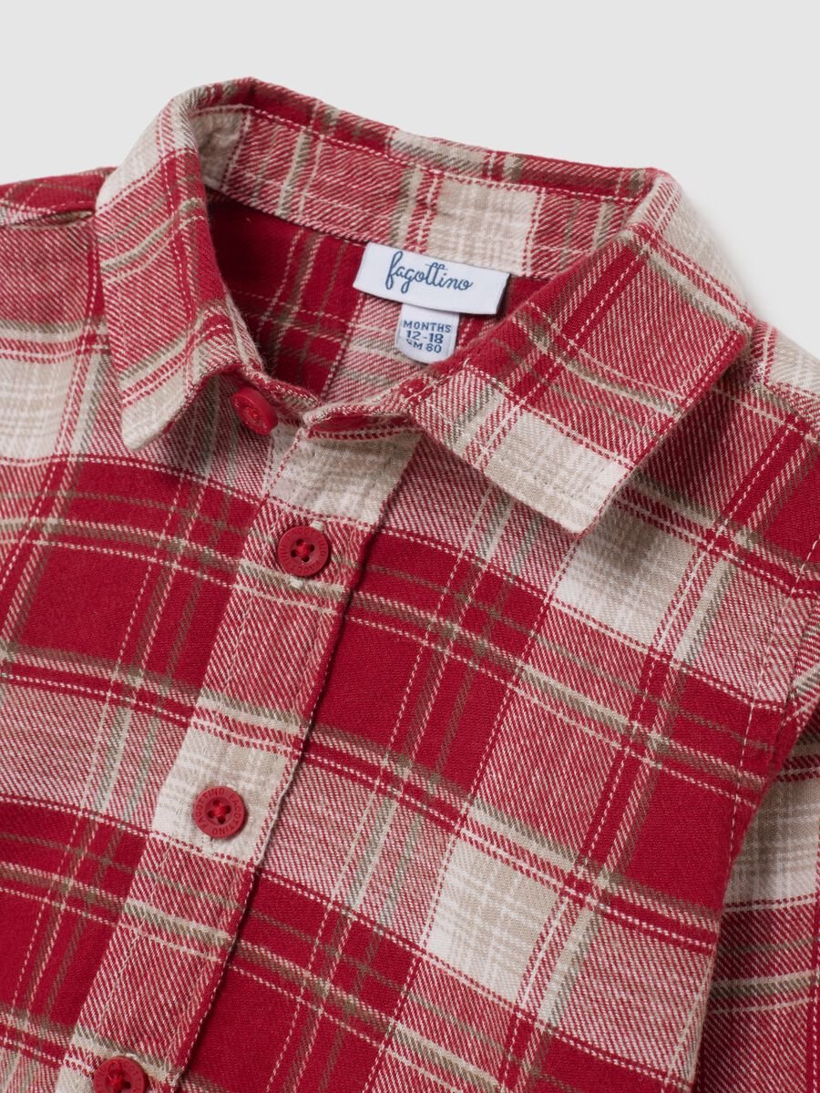 Multicolour plaid cotton shirt for boys, regular fit_2
