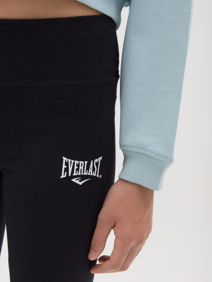 Leggings da ragazza in cotone elasticizzato nero flare_2