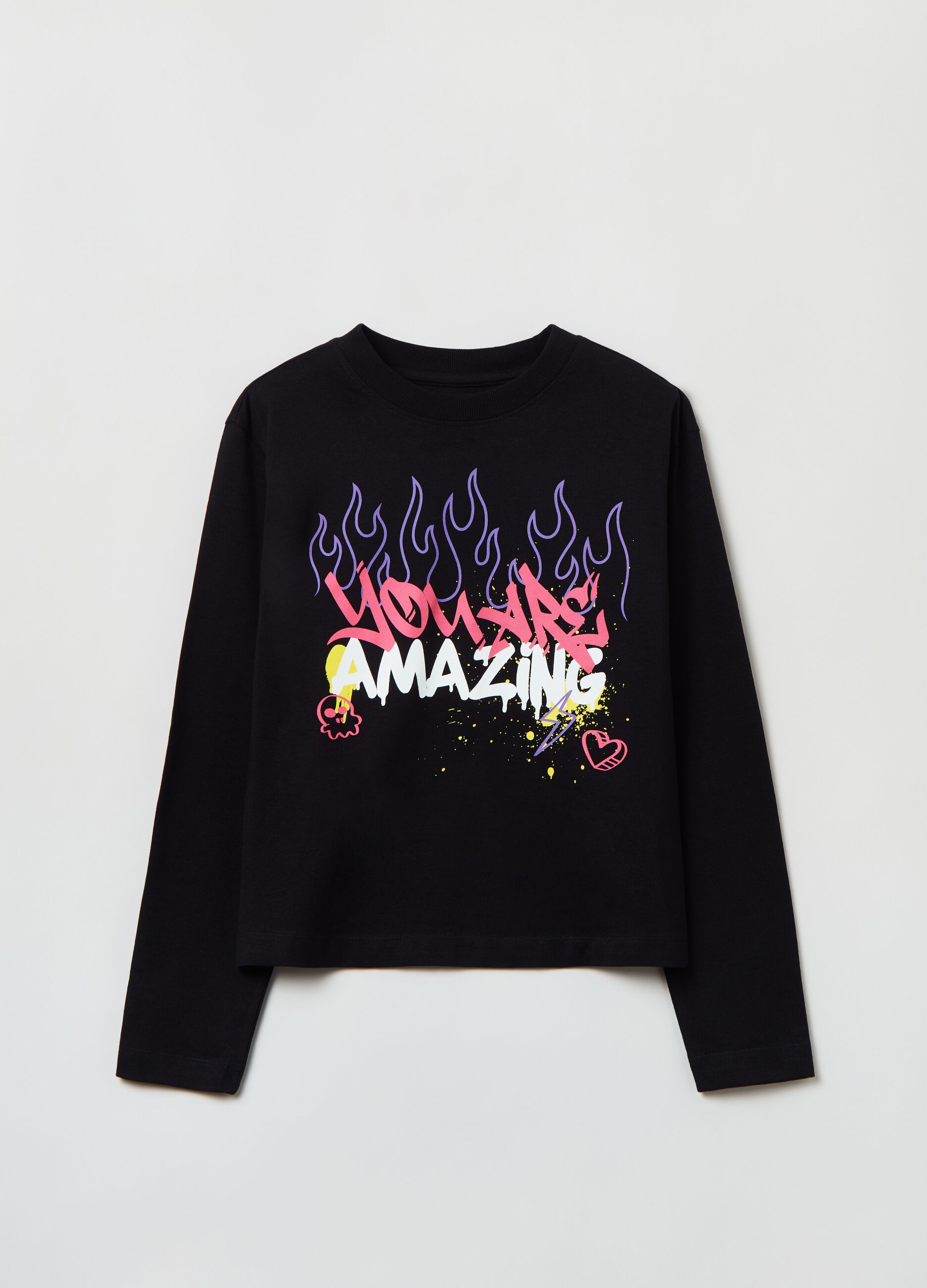 T-shirt a maniche lunghe con stampa _0