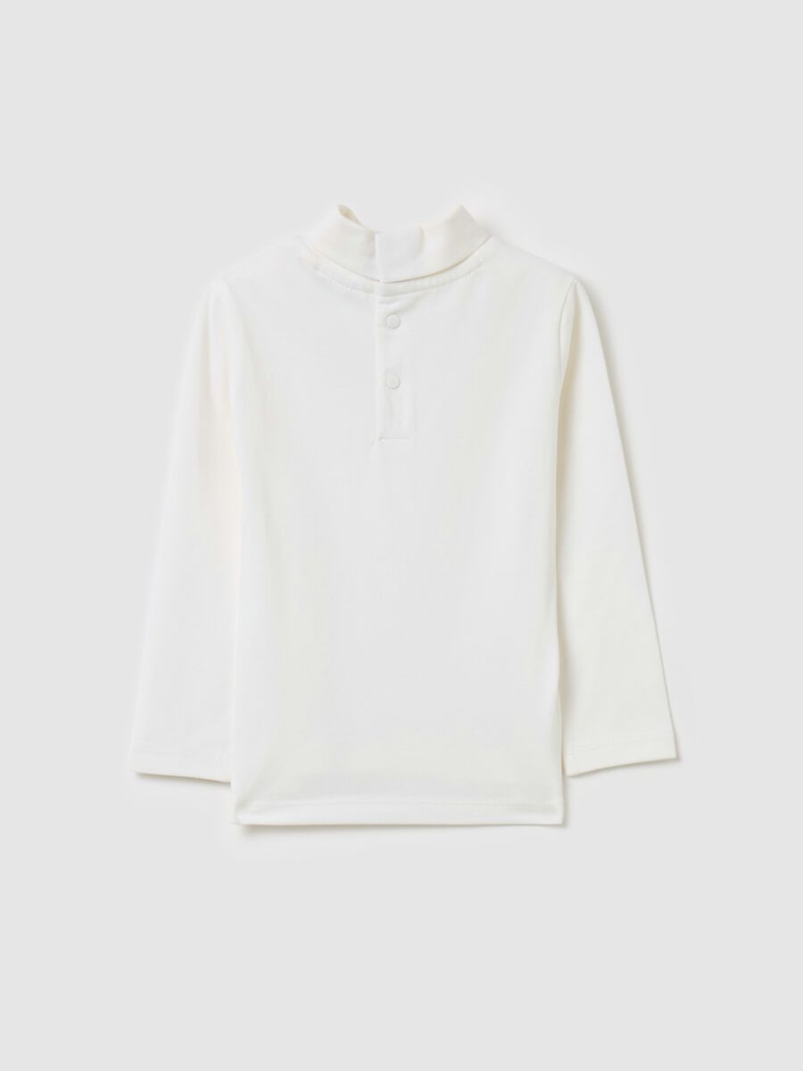 Cotton T-shirt with high neck_1