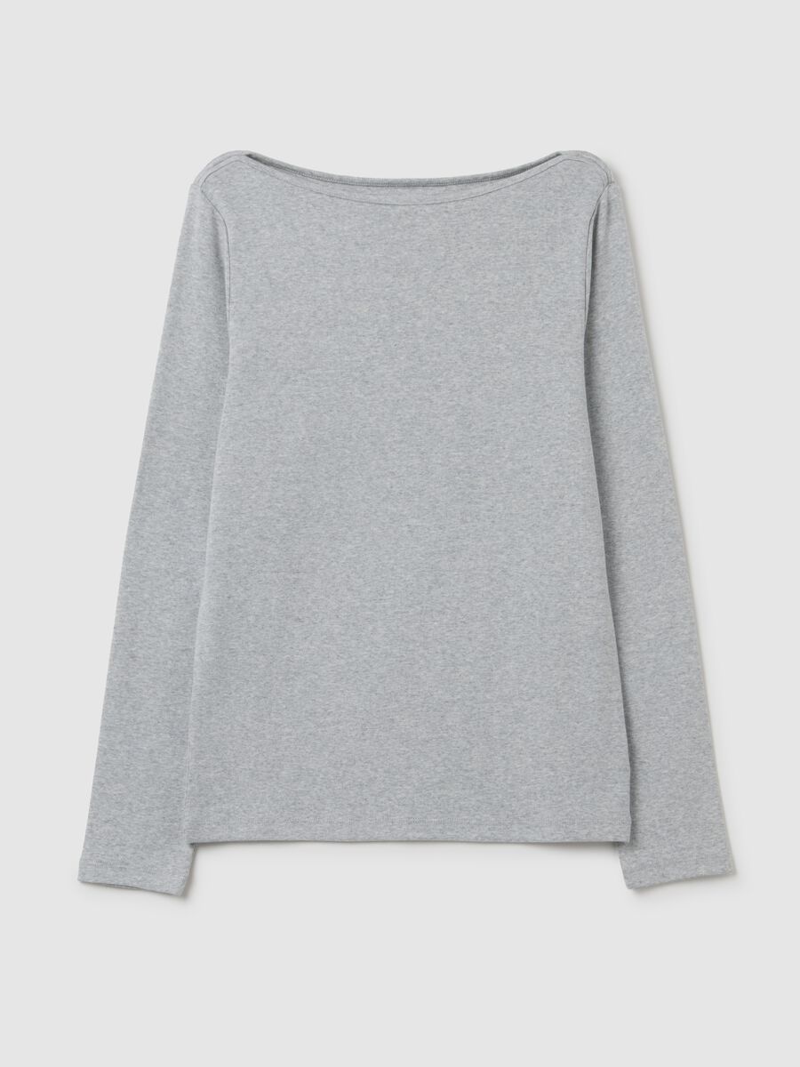 T-shirt in cotton and modal with boat neck_2