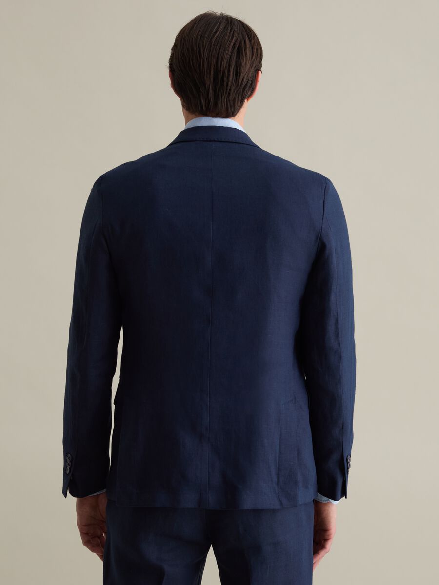 Contemporary single-breasted blazer in linen_3