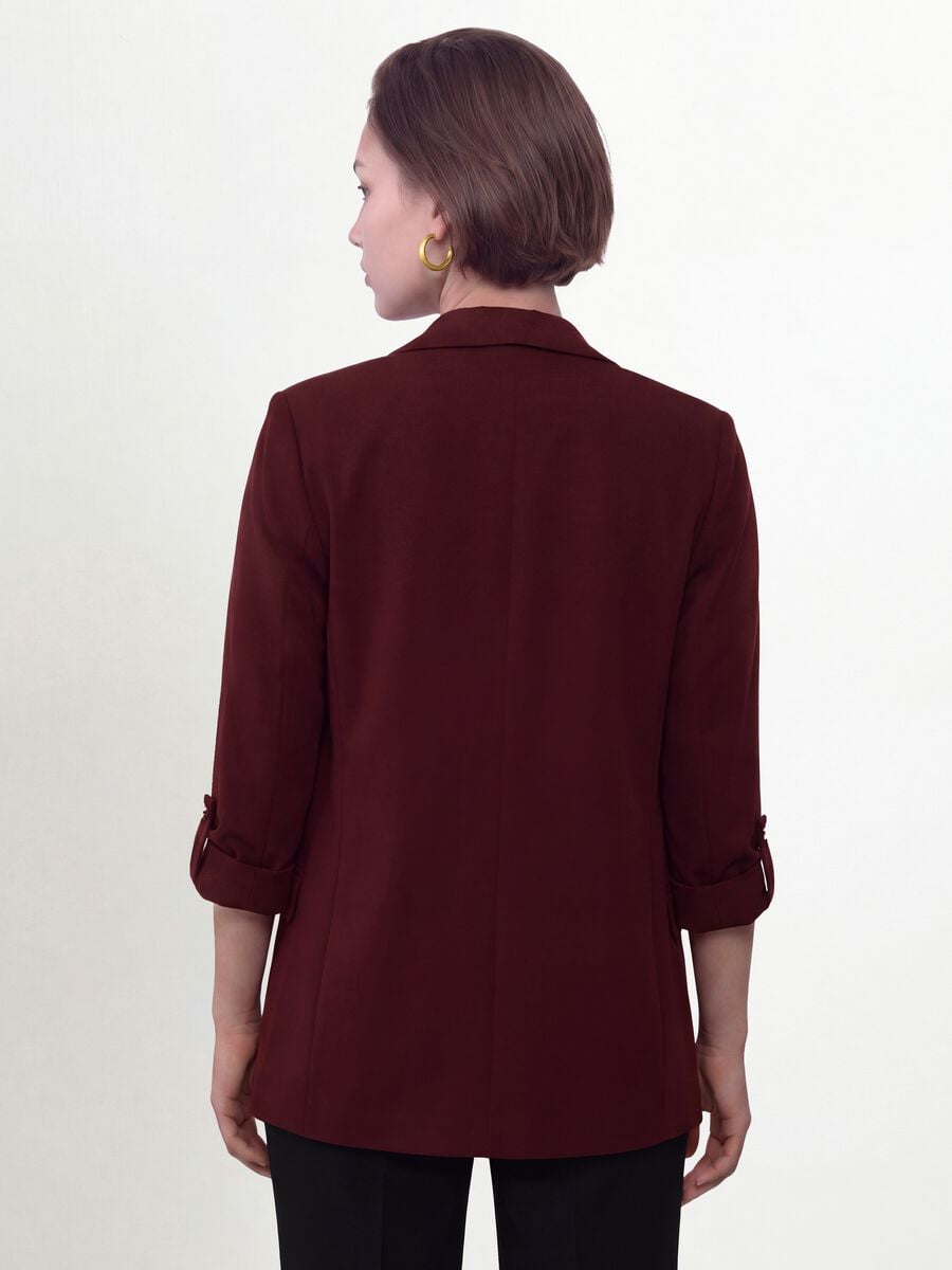 Blazer rosso regular fit foderato con rever classico_3