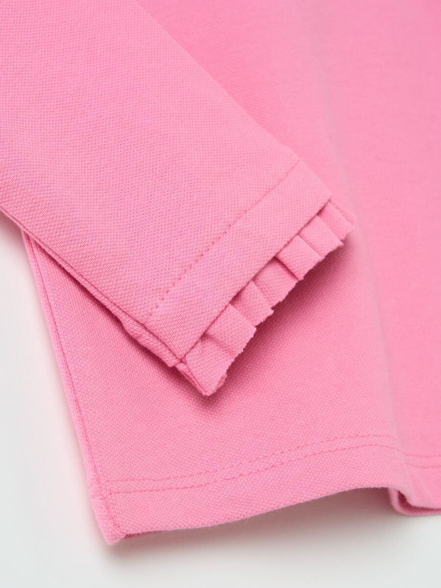Long-sleeved polo shirt with frills_3