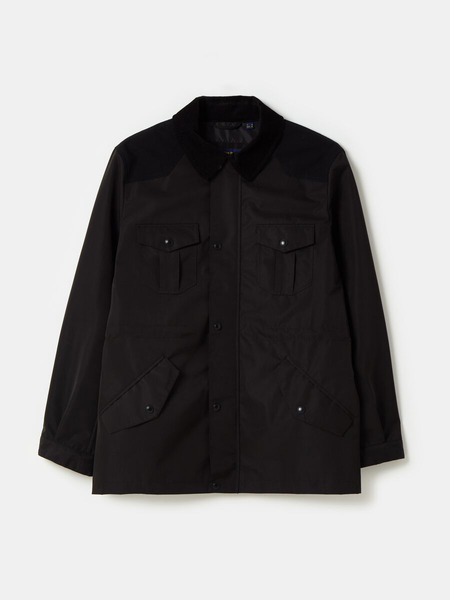 Short jacket with corduroy details_3
