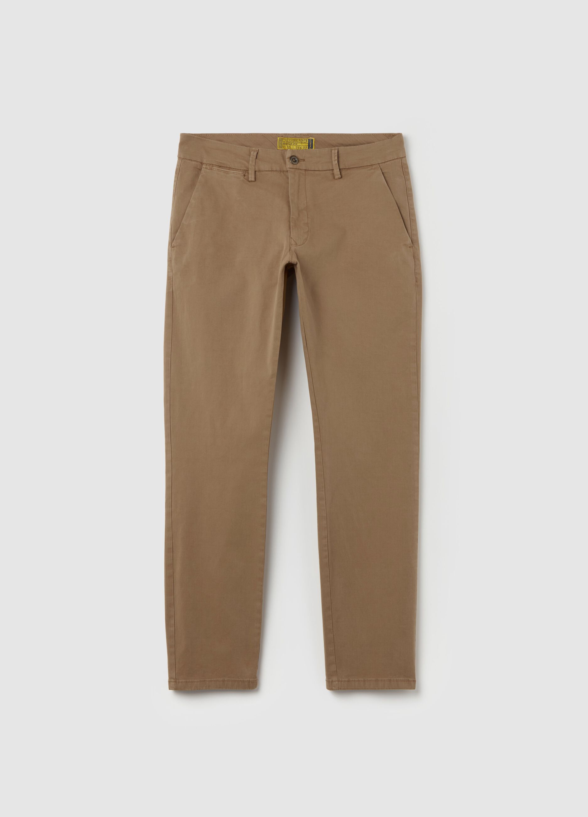 Regular-fit chino trousers in stretch cotton
