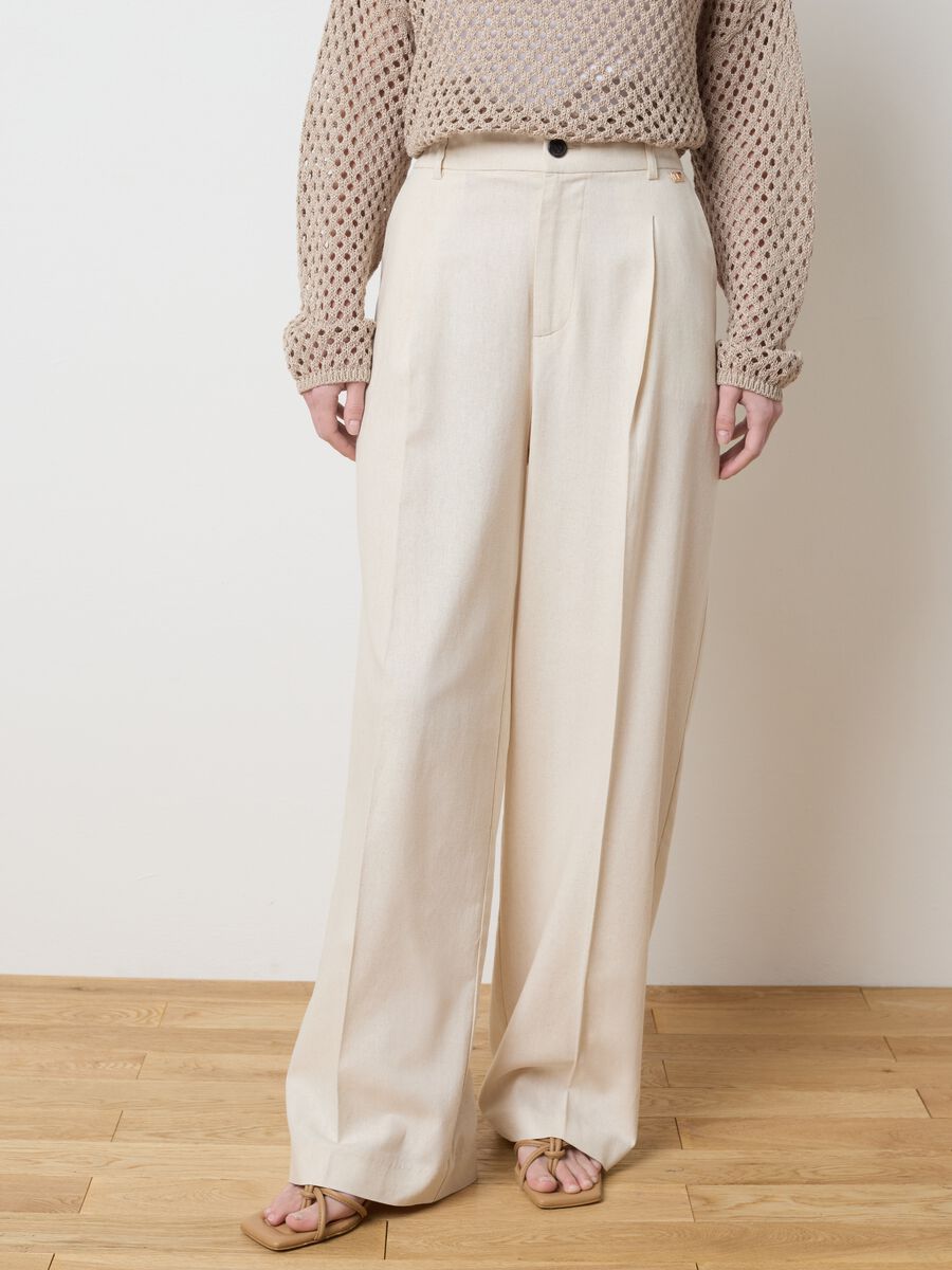 Ivory wide-leg chino trousers_1