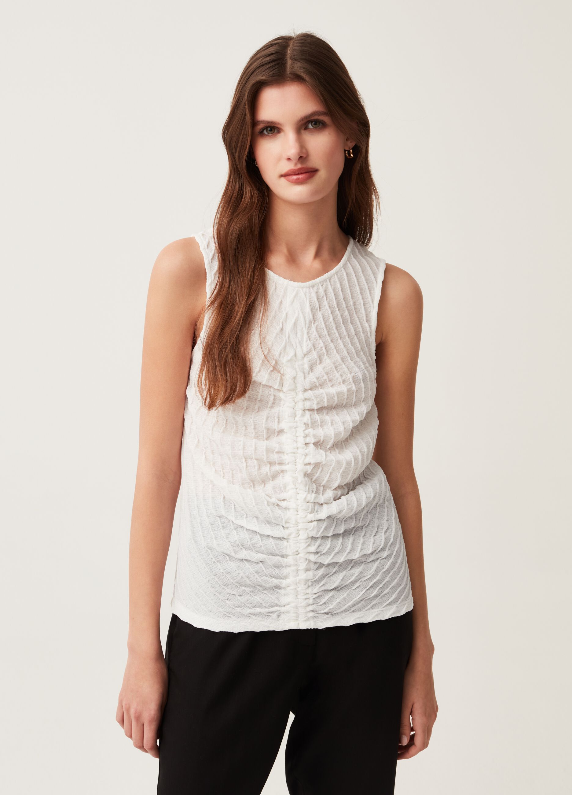 Tank top crinkle con arricciatura_1