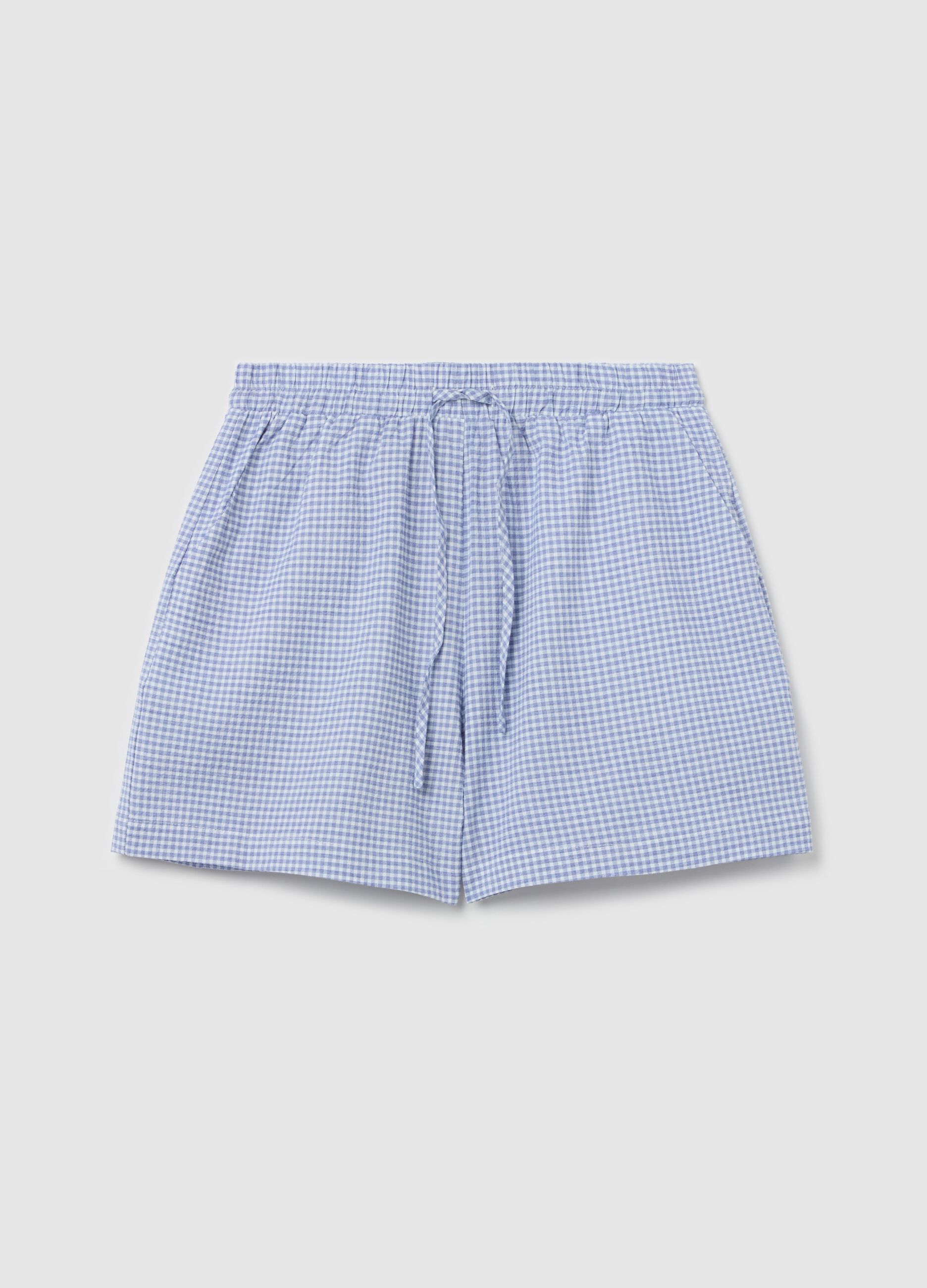 Check seersucker shorts