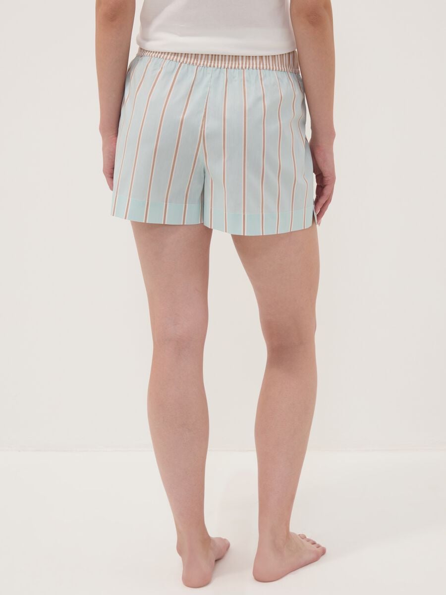 Multicolour organic cotton striped pyjama shorts_2