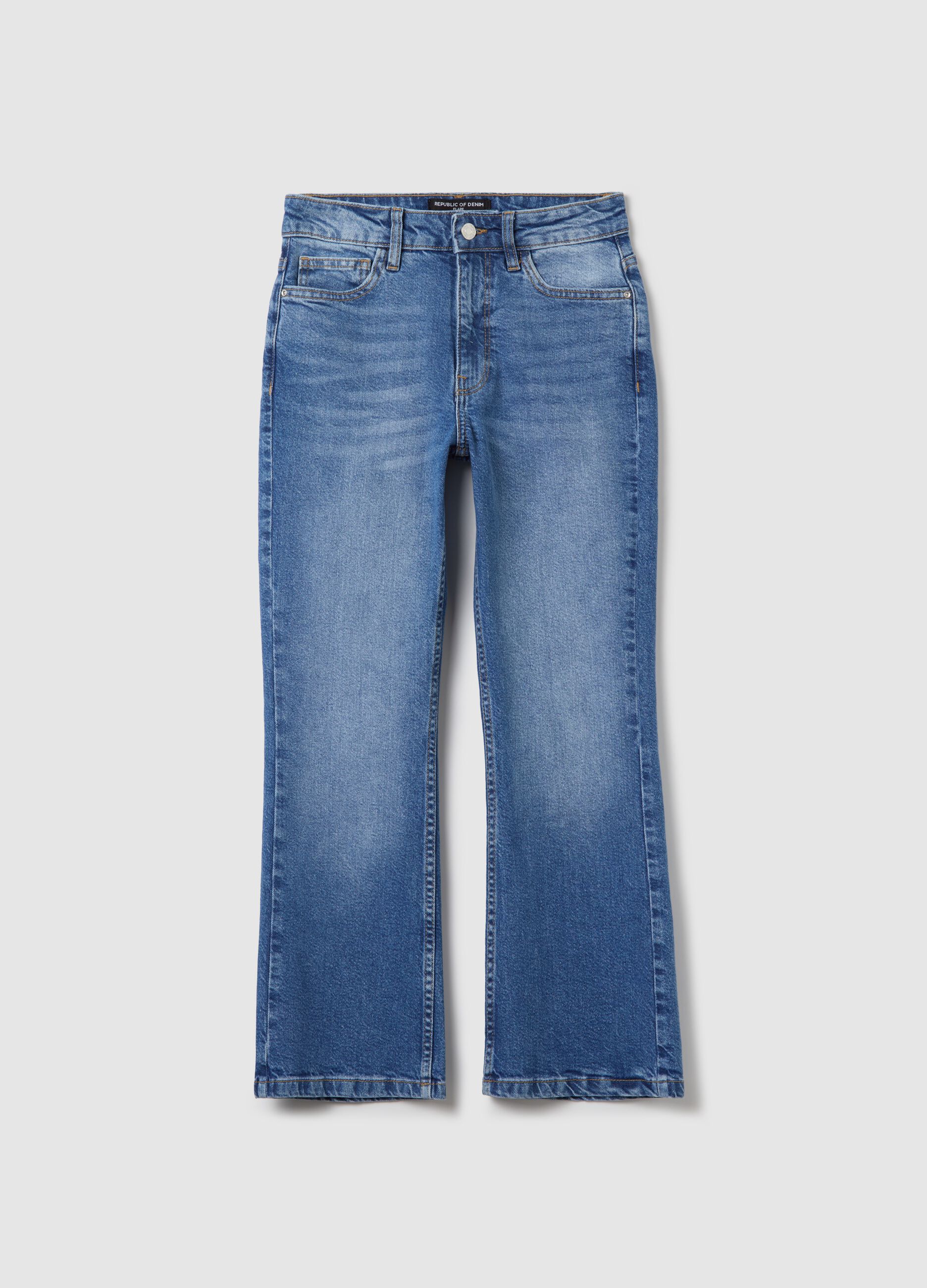Cropped flare-fit jeans