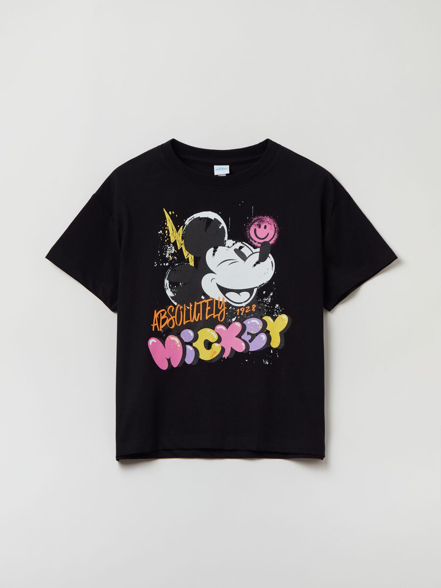 T-shirt in cotone con stampa Topolino_0