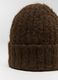 Brown knitted beanie in jersey knit_2