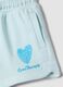 Girls' blue cotton-blend shorts regular fit with heart_3