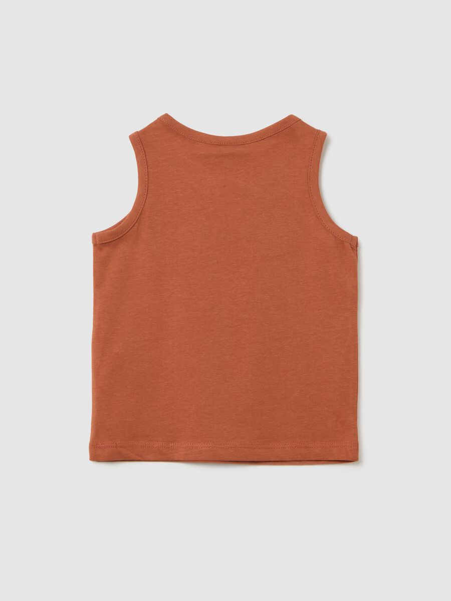 Brown cotton sleeveless baby t-shirt regular fit_1