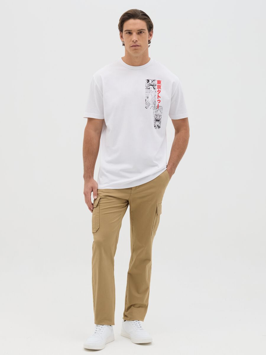 White T-shirt with Tokyo Tattoo print_1