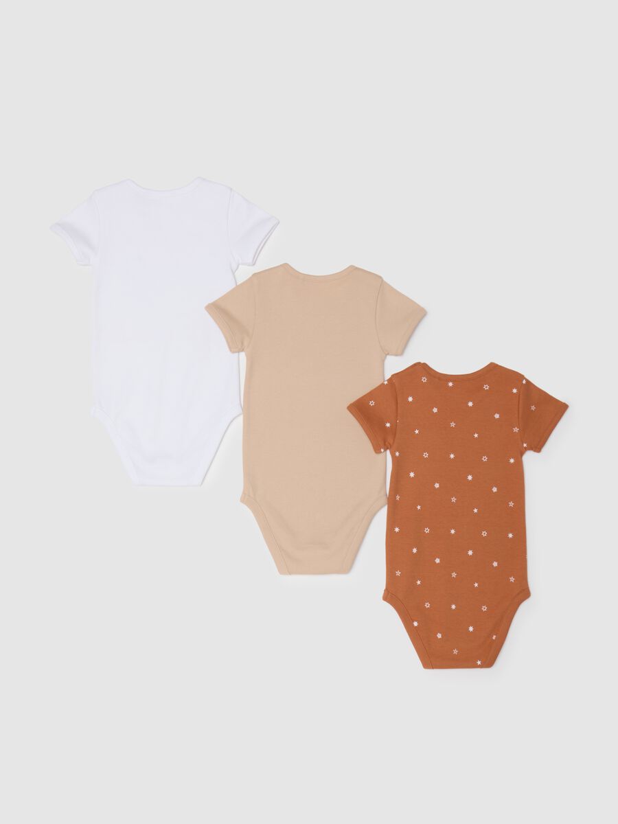 Kids' Tripack Bodysuits in Pure Organic Multicolor Cotton_1