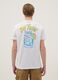 White pure cotton regular fit T-shirt with Gin tonic prints_2